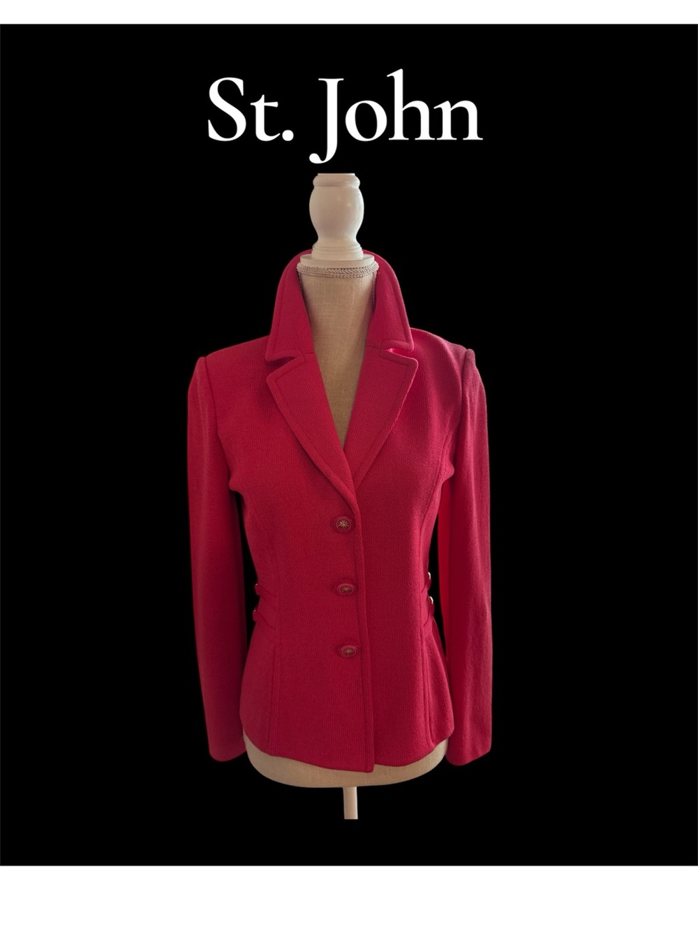 St. John Pink Women’s Fitted Knit Blazer